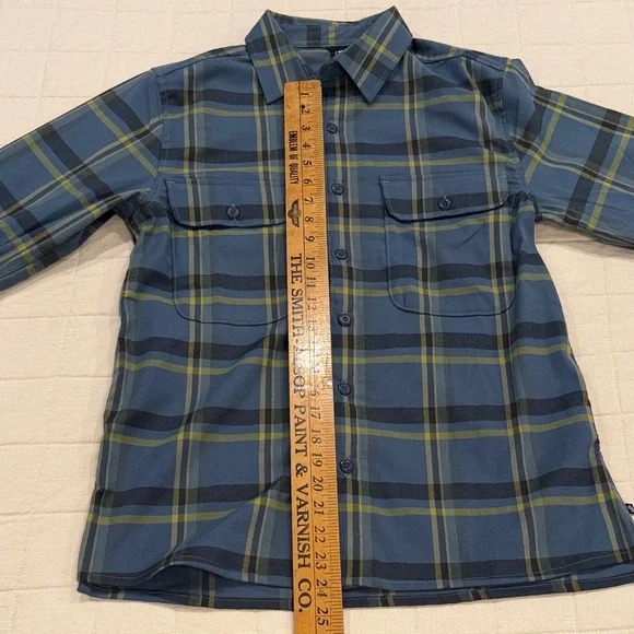 Mountain Hardwear Men's Blue and Yellow Plaid Shirt - Picture 5 of 8